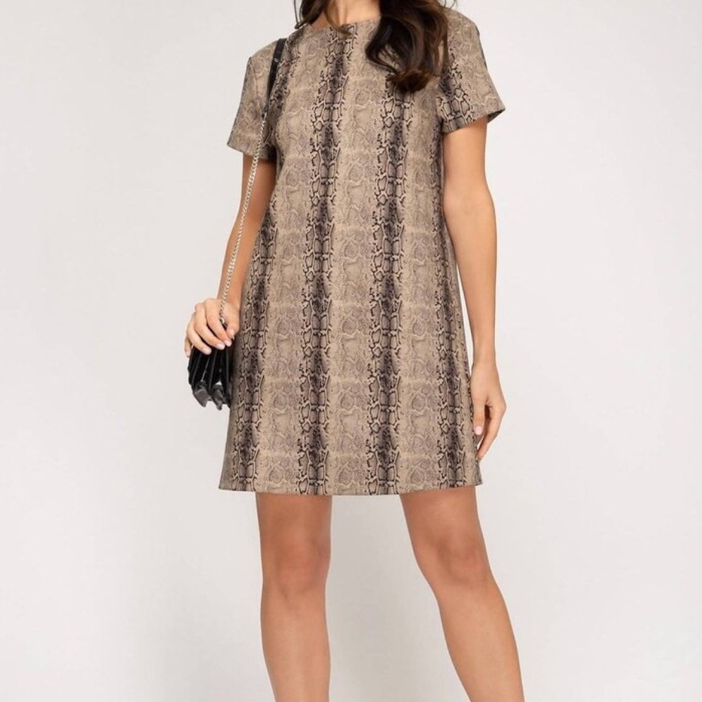Elegant Snake Print Dress